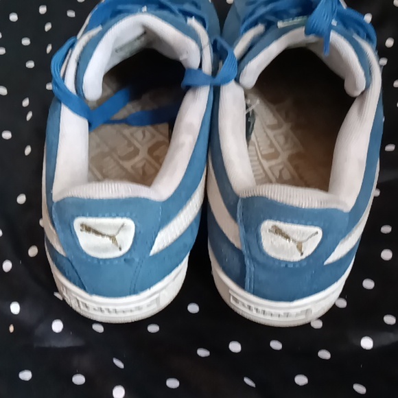 Puma Men's Blue Suede Sneakers Preowned Mens 7 - Picture 3 of 5
